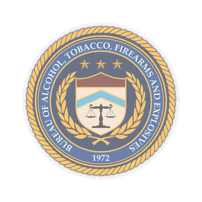 Seal of the Bureau of Alcohol Tobacco Firearms and Explosives - STICKER Vinyl Kiss-Cut Decal 3 Inch Transparent - The Sticker Space