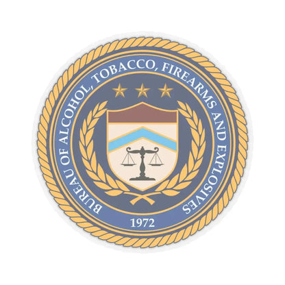 Seal of the Bureau of Alcohol Tobacco Firearms and Explosives - STICKER Vinyl Kiss-Cut Decal 6 Inch Transparent - The Sticker Space