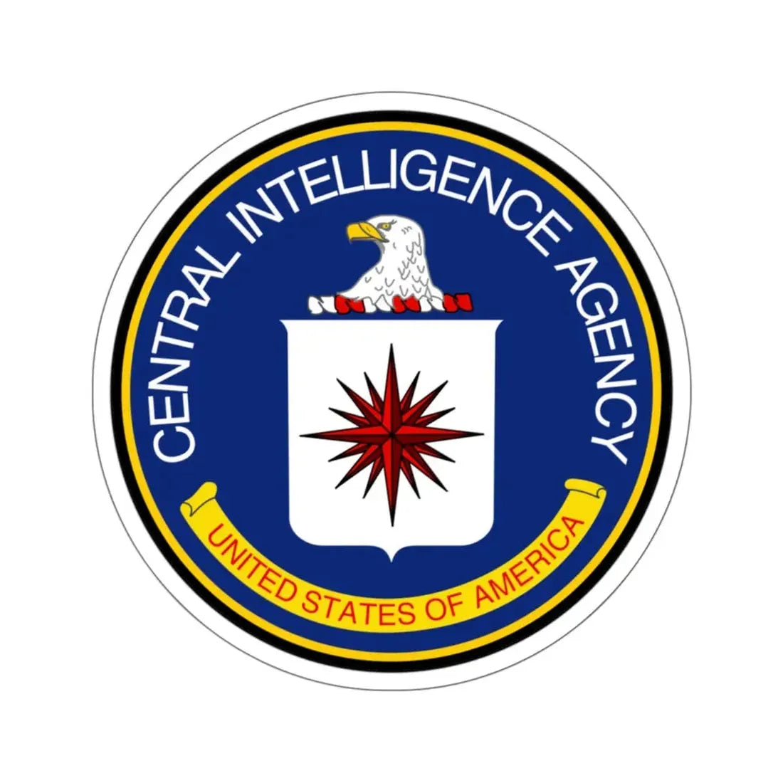 Seal of the Central Intelligence Agency - STICKER Vinyl Kiss-Cut Decal 4 Inch White - The Sticker Space
