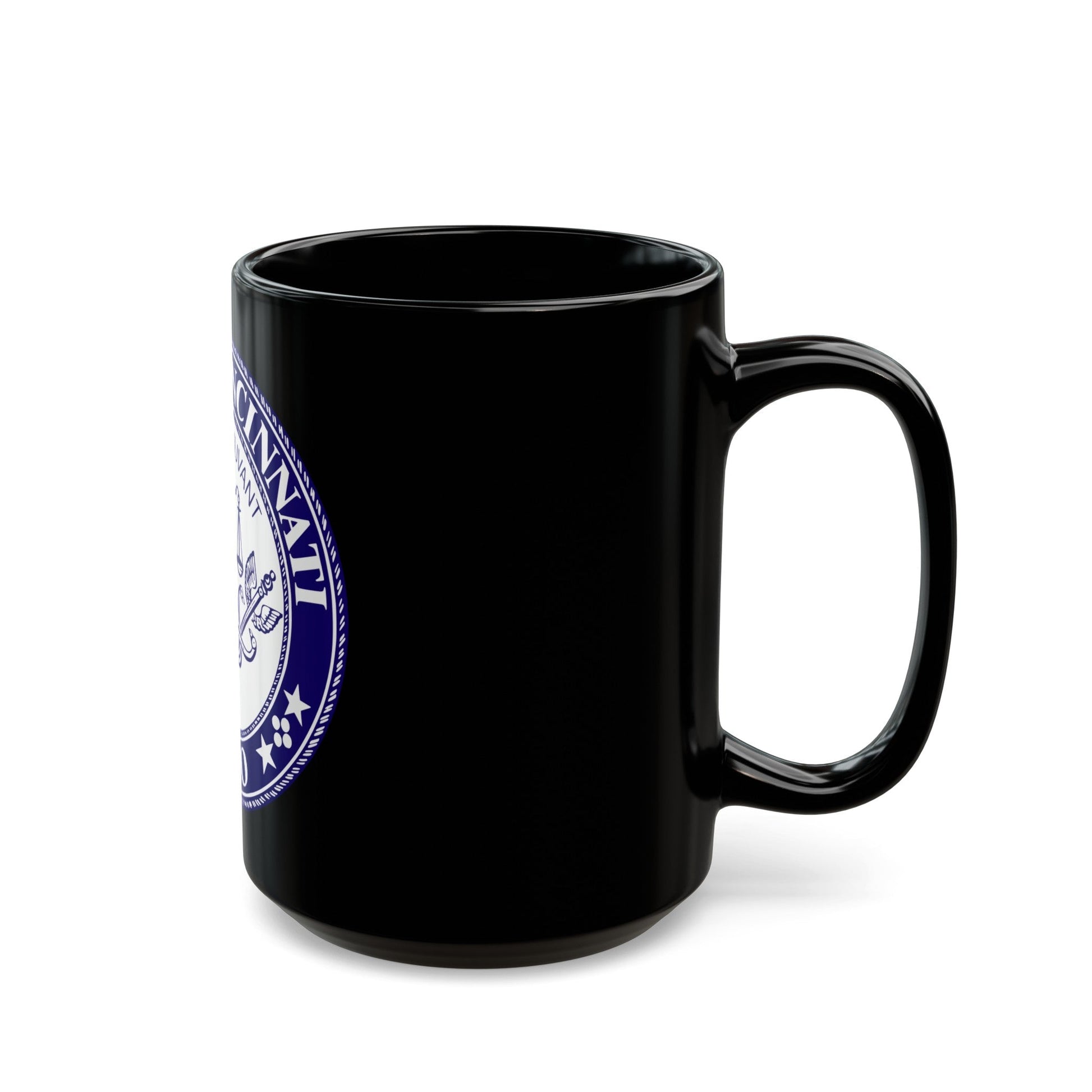 Seal of the City of Cincinnati - Black Coffee Mug-The Sticker Space