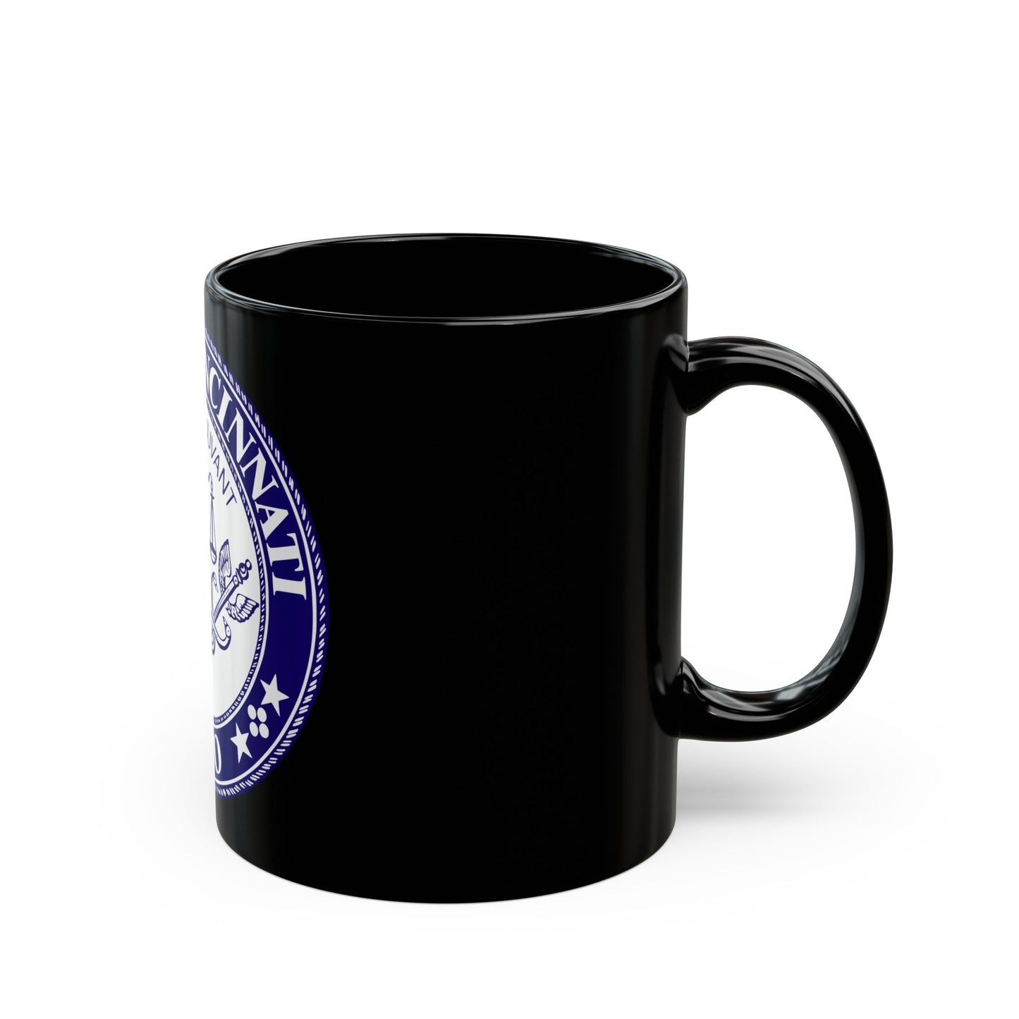 Seal of the City of Cincinnati - Black Coffee Mug-The Sticker Space