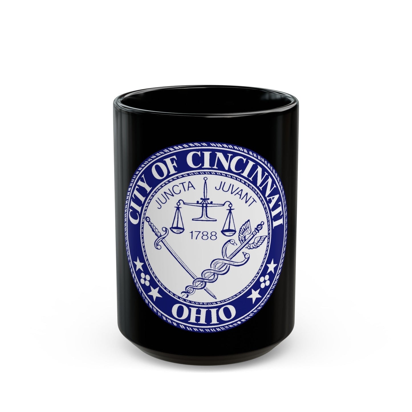 Seal of the City of Cincinnati (Ohio) - Black Coffee Mug-15oz-The Sticker Space