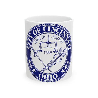 Seal of the City of Cincinnati (Ohio) - White Coffee Mug-11oz-The Sticker Space