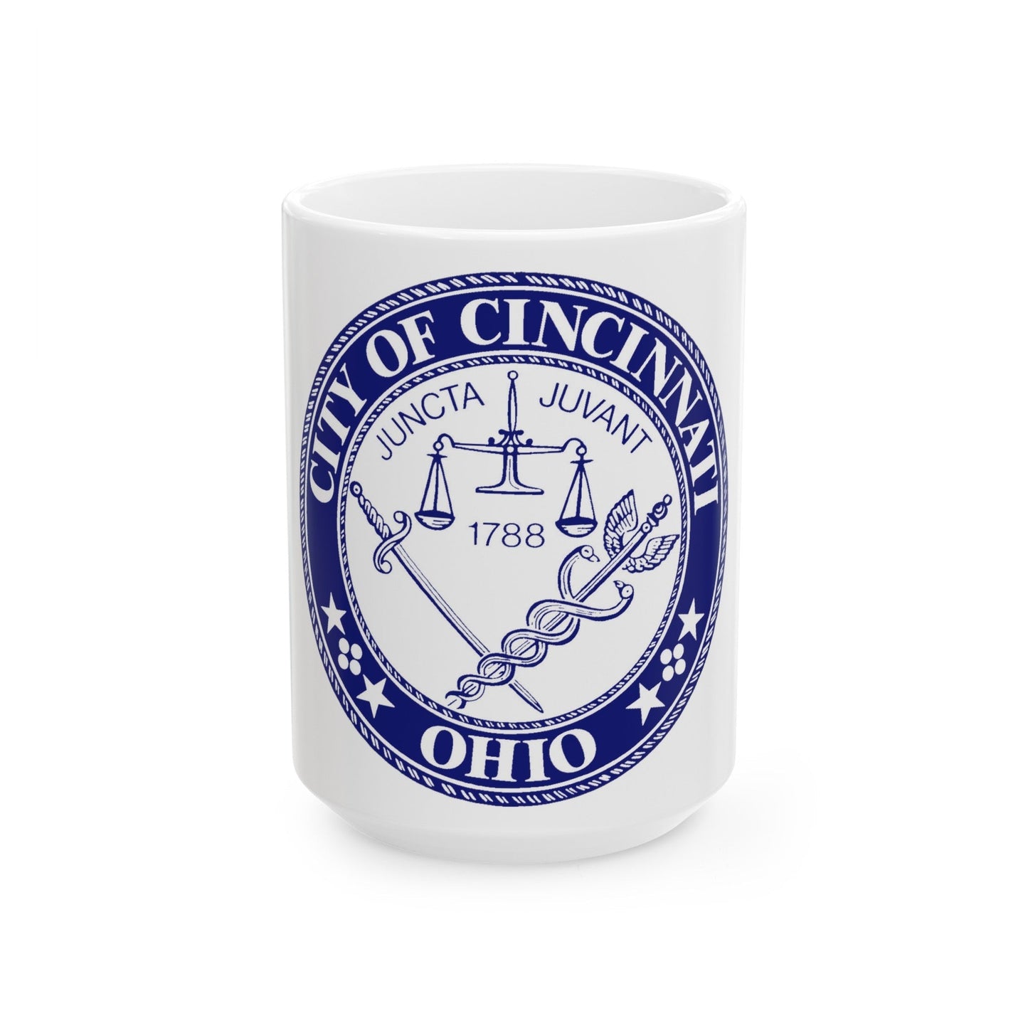 Seal of the City of Cincinnati (Ohio) - White Coffee Mug-15oz-The Sticker Space