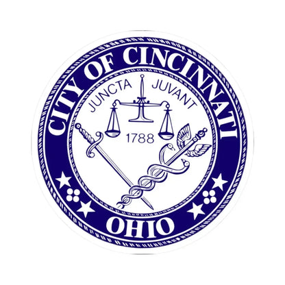 Seal of the City of Cincinnati - STICKER Vinyl Kiss-Cut Decal 2 Inch White - The Sticker Space