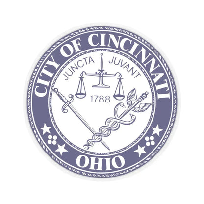 Seal of the City of Cincinnati - STICKER Vinyl Kiss-Cut Decal 3 Inch Transparent - The Sticker Space