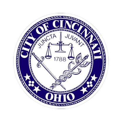 Seal of the City of Cincinnati - STICKER Vinyl Kiss-Cut Decal 3 Inch White - The Sticker Space