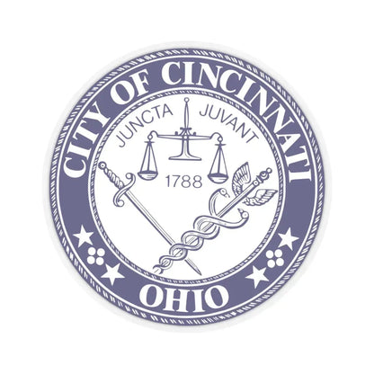 Seal of the City of Cincinnati - STICKER Vinyl Kiss-Cut Decal 4 Inch Transparent - The Sticker Space