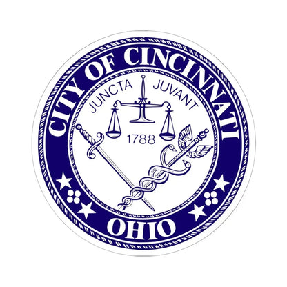 Seal of the City of Cincinnati - STICKER Vinyl Kiss-Cut Decal 6 Inch White - The Sticker Space