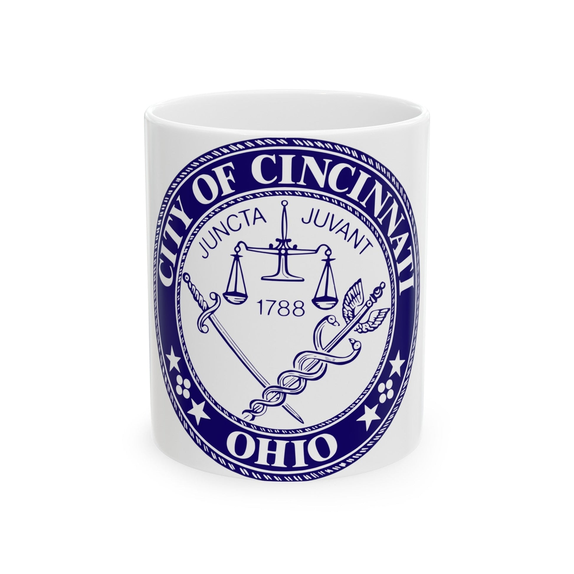 Seal of the City of Cincinnati - White Coffee Mug-11oz-The Sticker Space