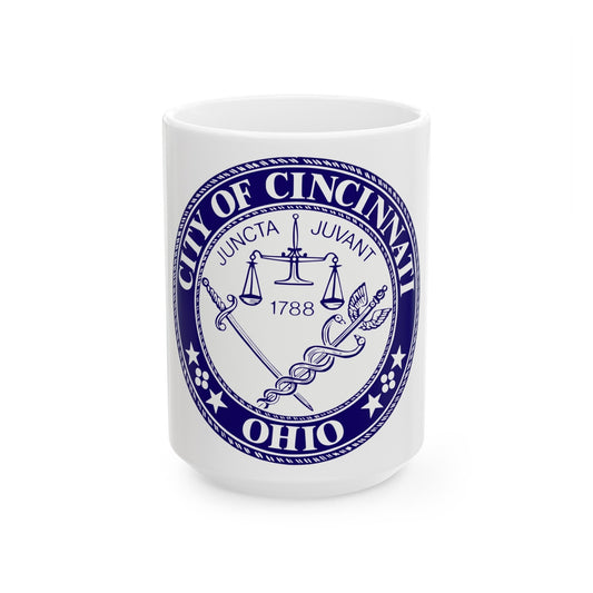 Seal of the City of Cincinnati - White Coffee Mug-15oz-The Sticker Space