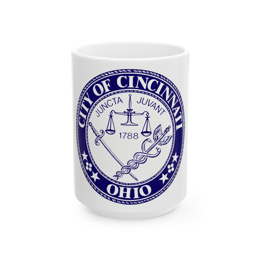 Seal of the City of Cincinnati - White Coffee Mug-15oz-The Sticker Space