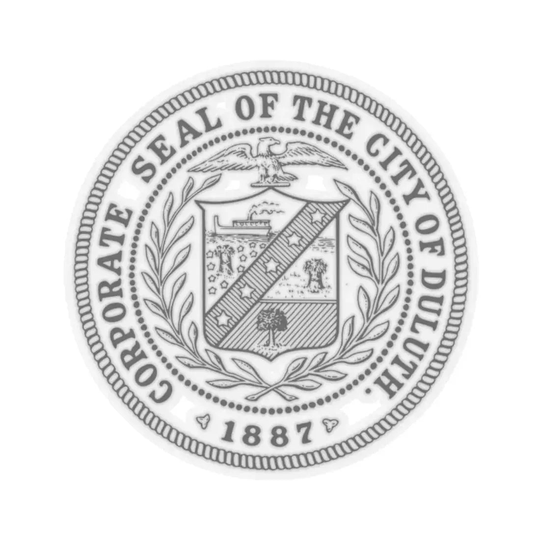 Seal of the City of Duluth Minnesota (United States) STICKER Vinyl Kiss-Cut Decal 2 Inch Transparent - The Sticker Space