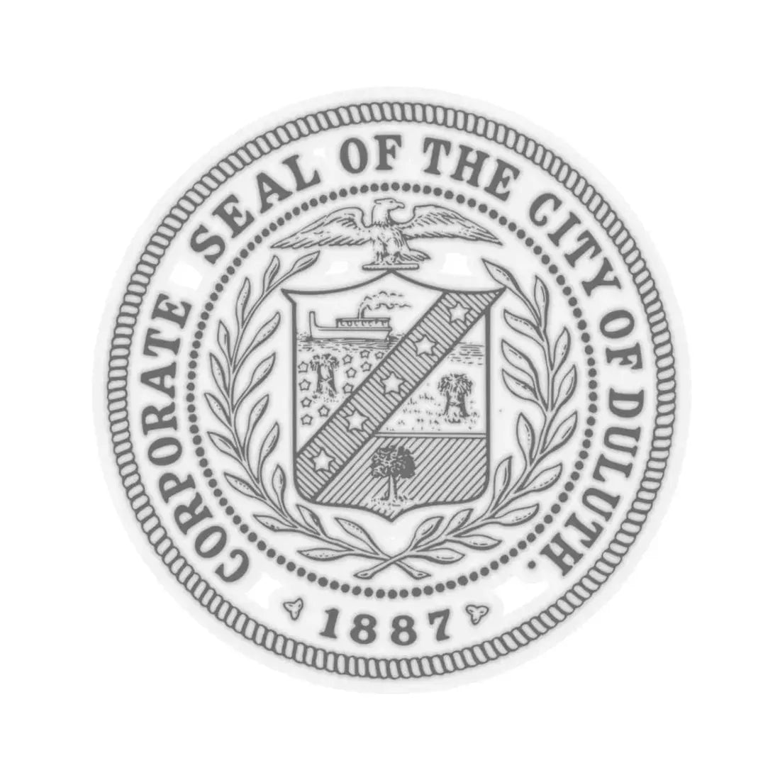 Seal of the City of Duluth Minnesota (United States) STICKER Vinyl Kiss-Cut Decal 3 Inch Transparent - The Sticker Space