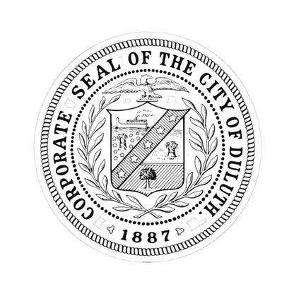 Seal of the City of Duluth Minnesota (United States) STICKER Vinyl Kiss-Cut Decal 4 Inch White - The Sticker Space