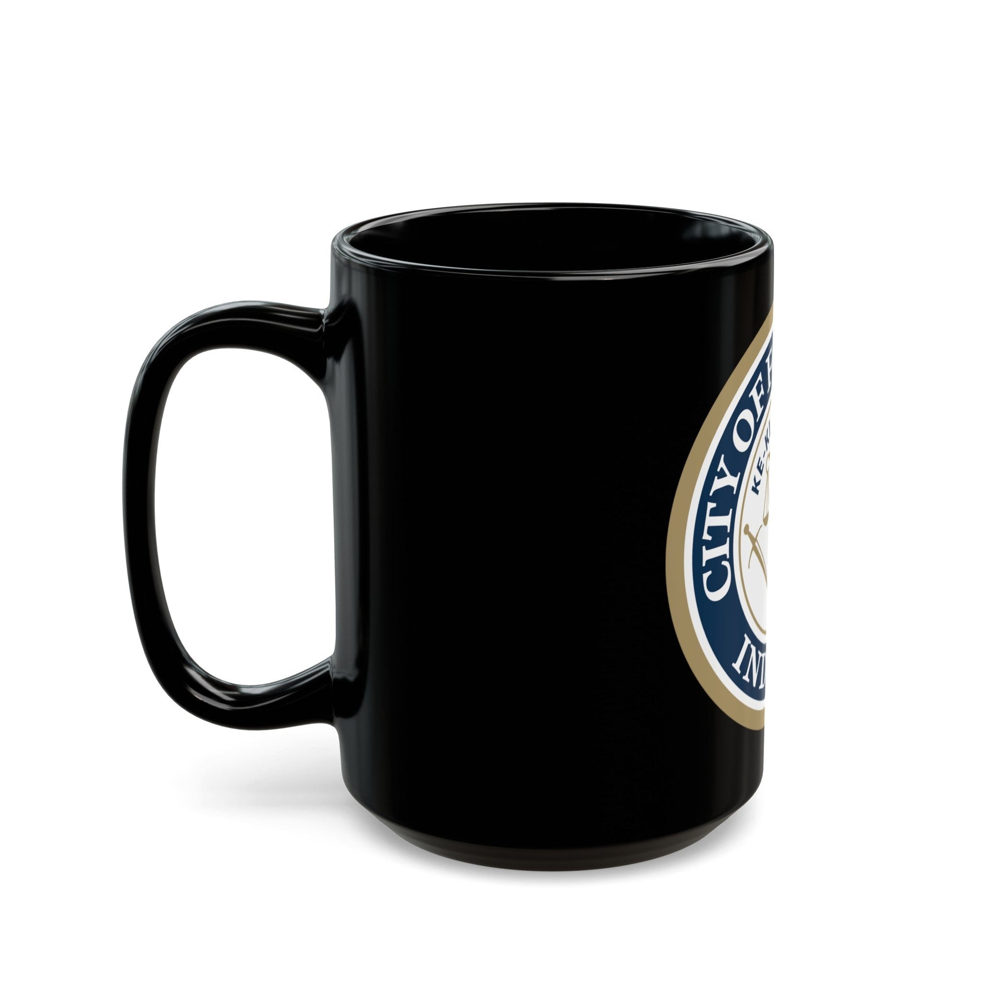 Seal of the City of Fort Wayne Indiana - Black Coffee Mug-The Sticker Space