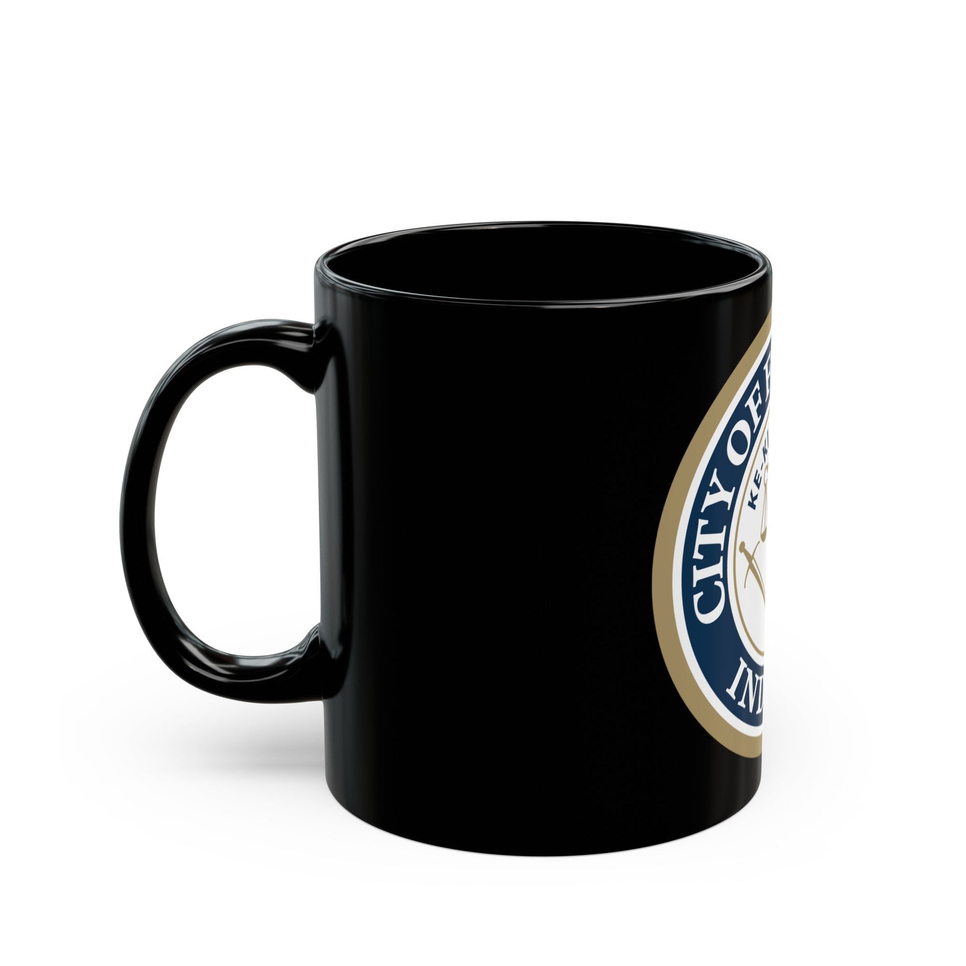 Seal of the City of Fort Wayne Indiana - Black Coffee Mug-The Sticker Space