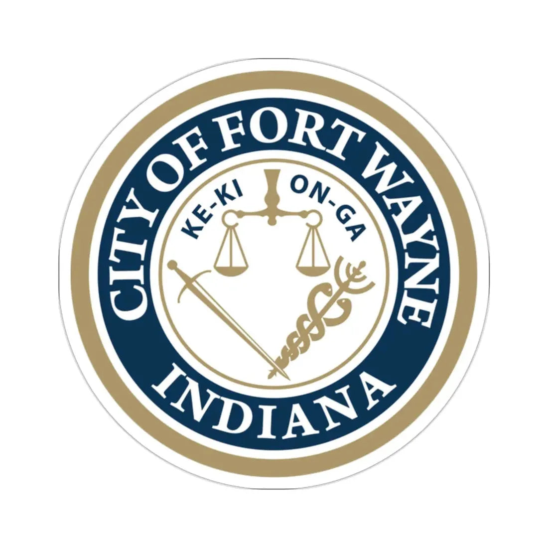 Seal of the City of Fort Wayne Indiana USA STICKER Vinyl Die-Cut Decal 2 Inch - The Sticker Space