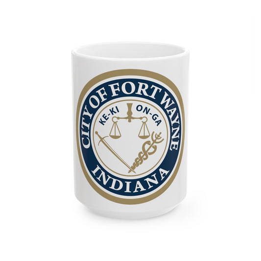 Seal of the City of Fort Wayne Indiana - White Coffee Mug-15oz-The Sticker Space