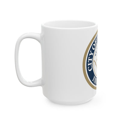 Seal of the City of Fort Wayne Indiana - White Coffee Mug-The Sticker Space