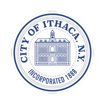 Seal of the City of Ithaca (United States) STICKER Vinyl Kiss-Cut Decal 2 Inch White - The Sticker Space