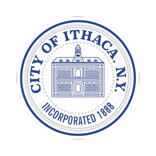 Seal of the City of Ithaca (United States) STICKER Vinyl Kiss-Cut Decal 2 Inch White - The Sticker Space