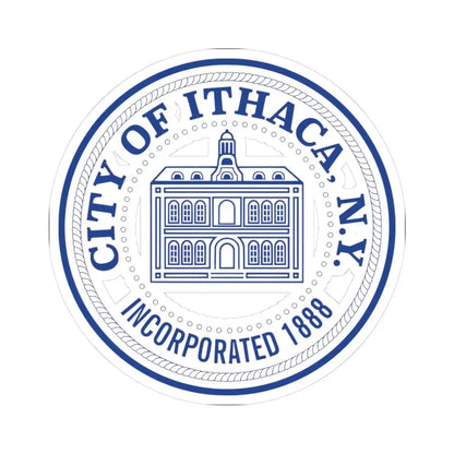Seal of the City of Ithaca (United States) STICKER Vinyl Kiss-Cut Decal 3 Inch White - The Sticker Space