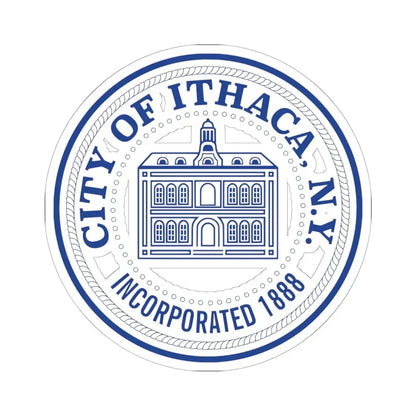 Seal of the City of Ithaca (United States) STICKER Vinyl Kiss-Cut Decal 6 Inch White - The Sticker Space