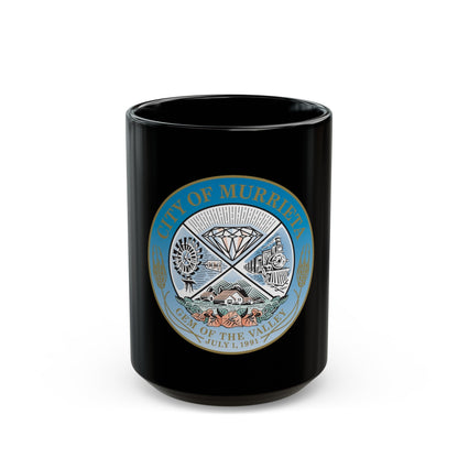 Seal of the City of Murrieta - Black Coffee Mug-15oz-The Sticker Space