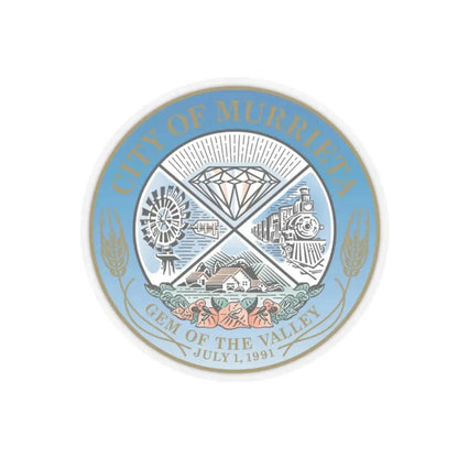 Seal of the City of Murrieta - STICKER Vinyl Kiss-Cut Decal 2 Inch Transparent - The Sticker Space