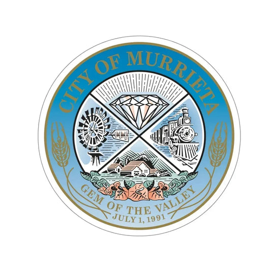 Seal of the City of Murrieta USA STICKER Vinyl Die-Cut Decal 6 Inch - The Sticker Space