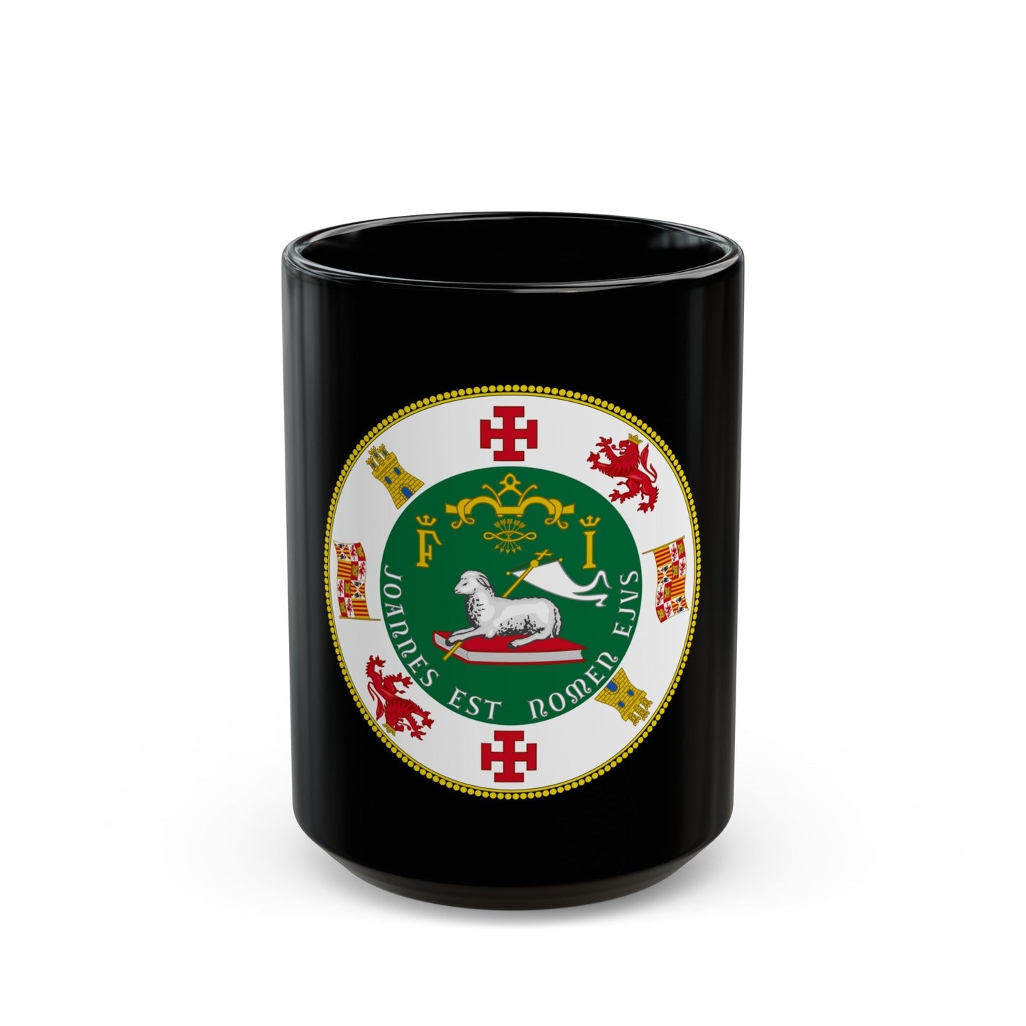 Seal of the Commonwealth of Puerto Rico - Black Coffee Mug-15oz-The Sticker Space