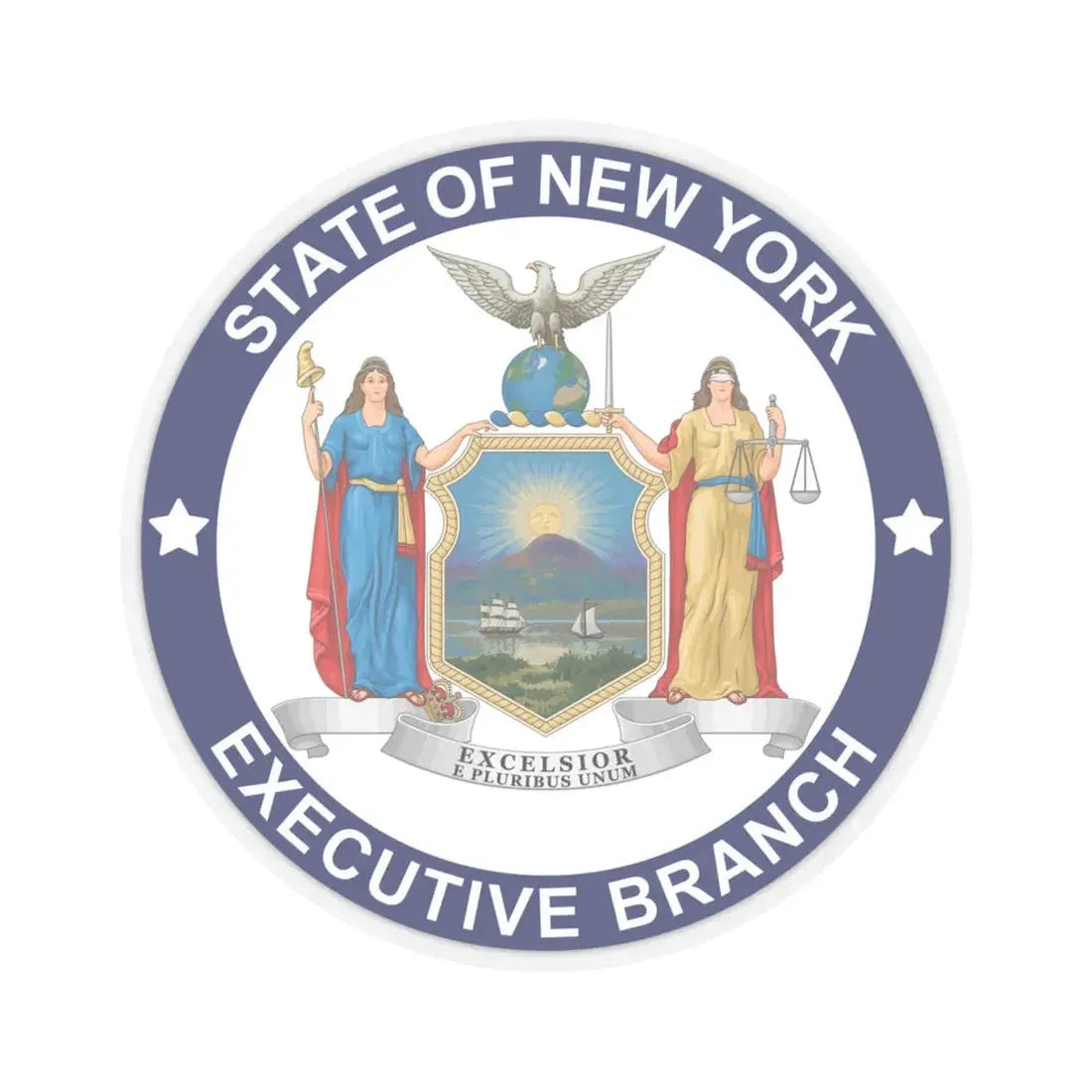 Seal of the Executive Branch of New York - STICKER Vinyl Kiss-Cut Decal 6 Inch Transparent - The Sticker Space