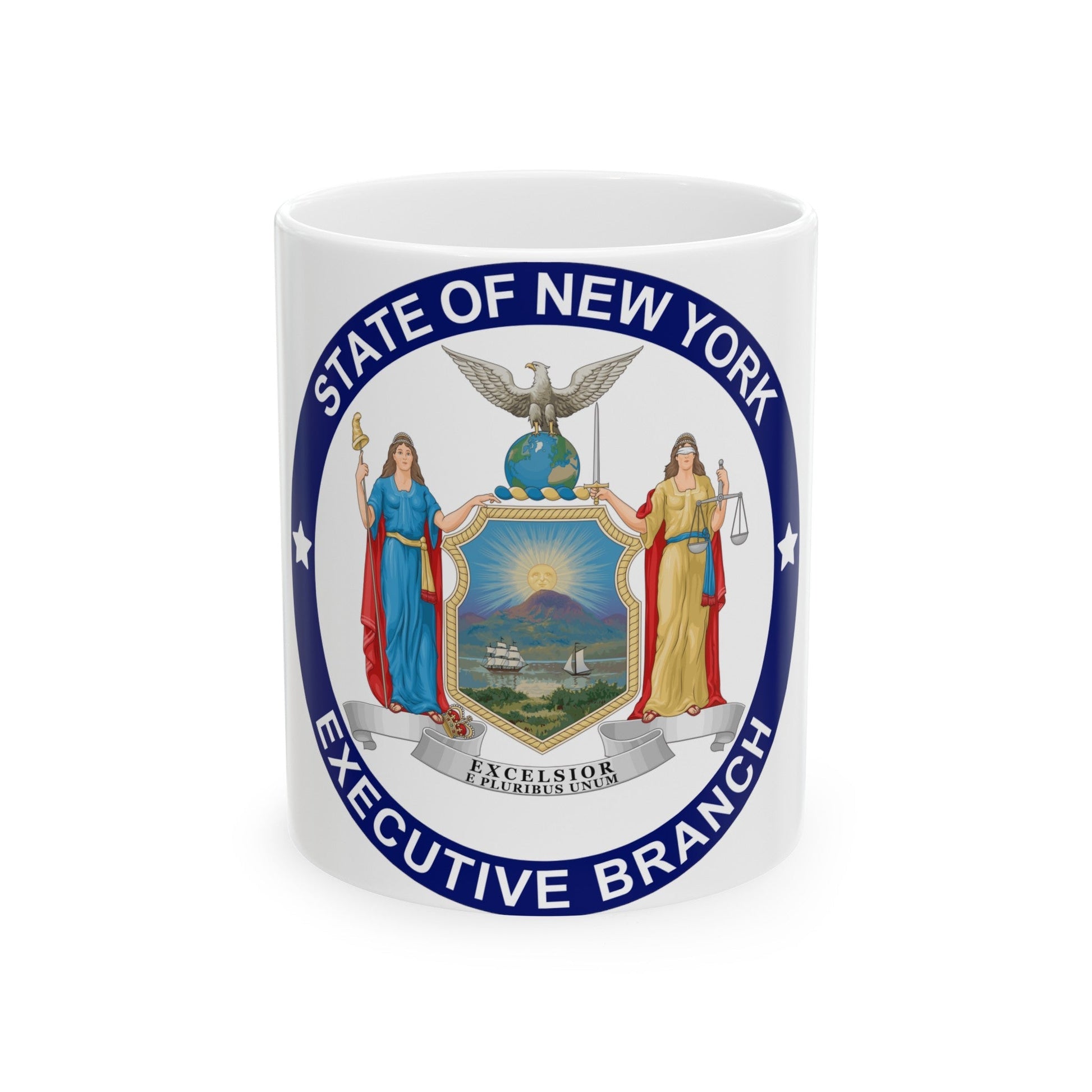 Seal of the Executive Branch of New York - White Coffee Mug-11oz-The Sticker Space