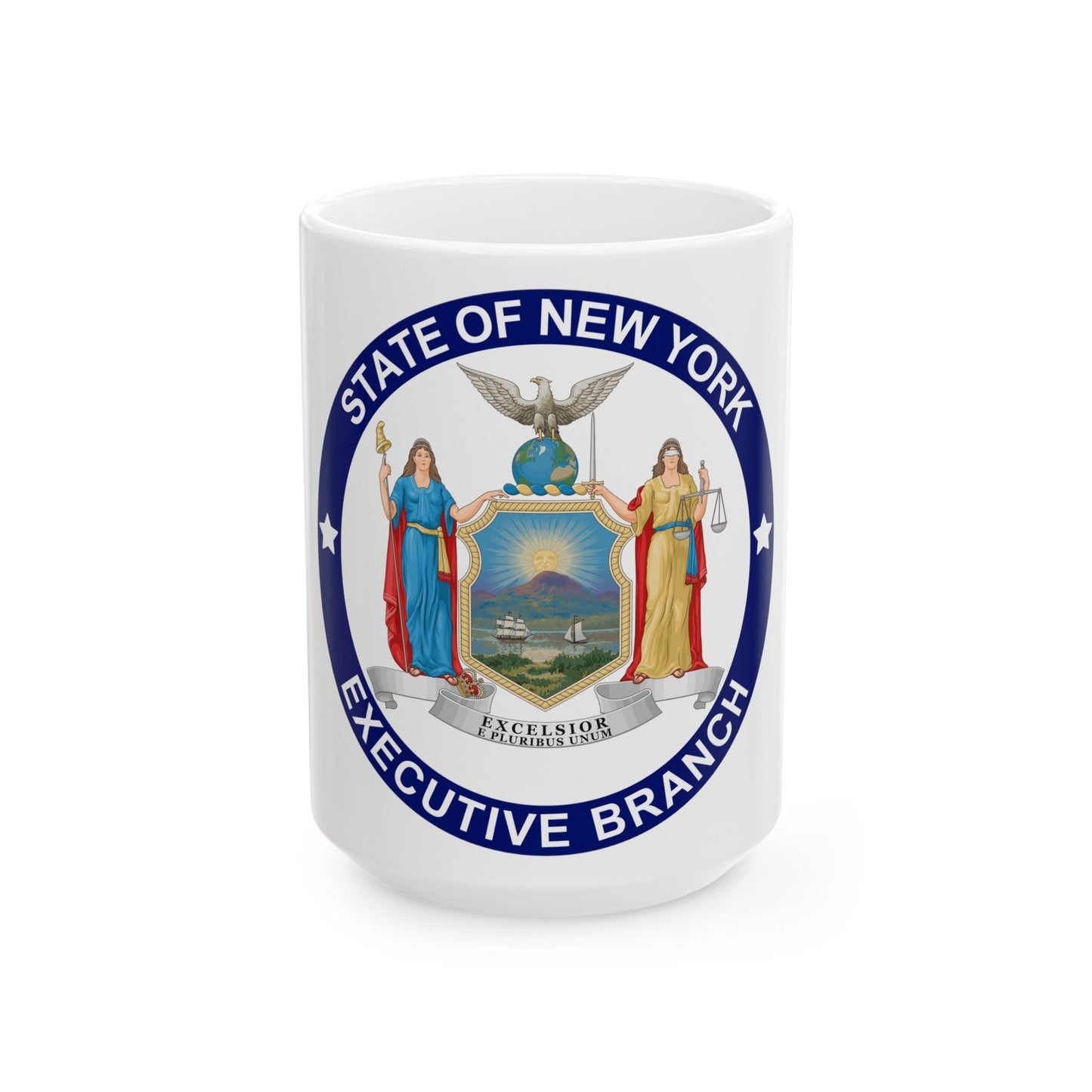 Seal of the Executive Branch of New York - White Coffee Mug-15oz-The Sticker Space