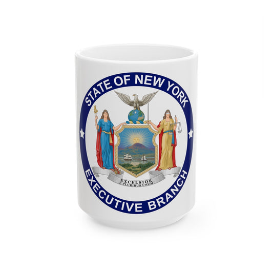 Seal of the Executive Branch of New York - White Coffee Mug-15oz-The Sticker Space