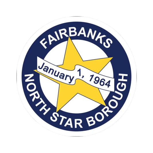 Seal of the Fairbanks North Star Borough Alaska (United States) STICKER Vinyl Kiss-Cut Decal 2 Inch White - The Sticker Space