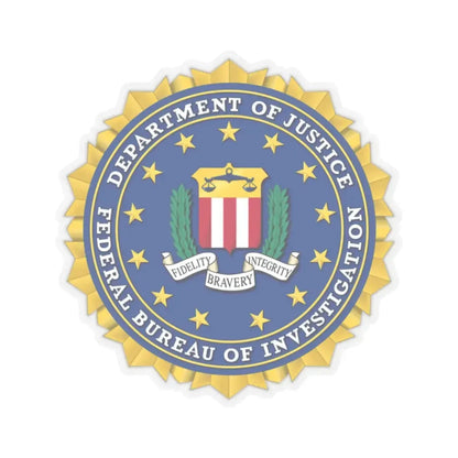 Seal of the Federal Bureau of Investigation - STICKER Vinyl Kiss-Cut Decal 2 Inch Transparent - The Sticker Space