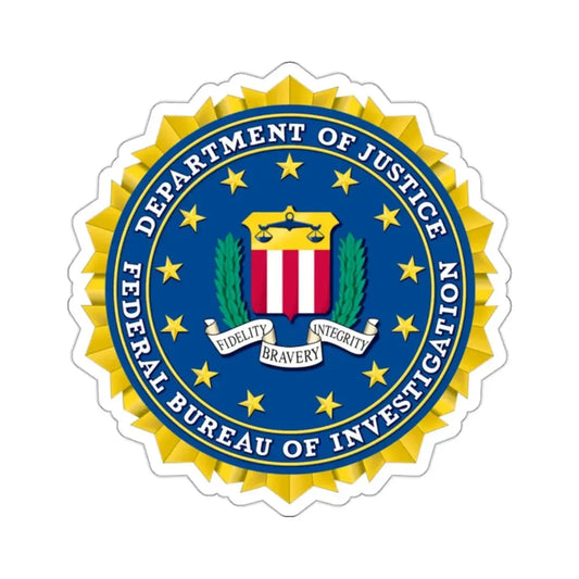 Seal of the Federal Bureau of Investigation - STICKER Vinyl Kiss-Cut Decal 2 Inch White - The Sticker Space