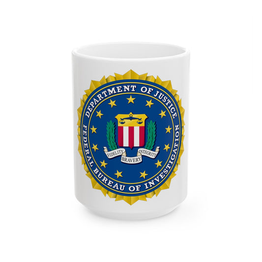 Seal of the Federal Bureau of Investigation - White Coffee Mug-15oz-The Sticker Space