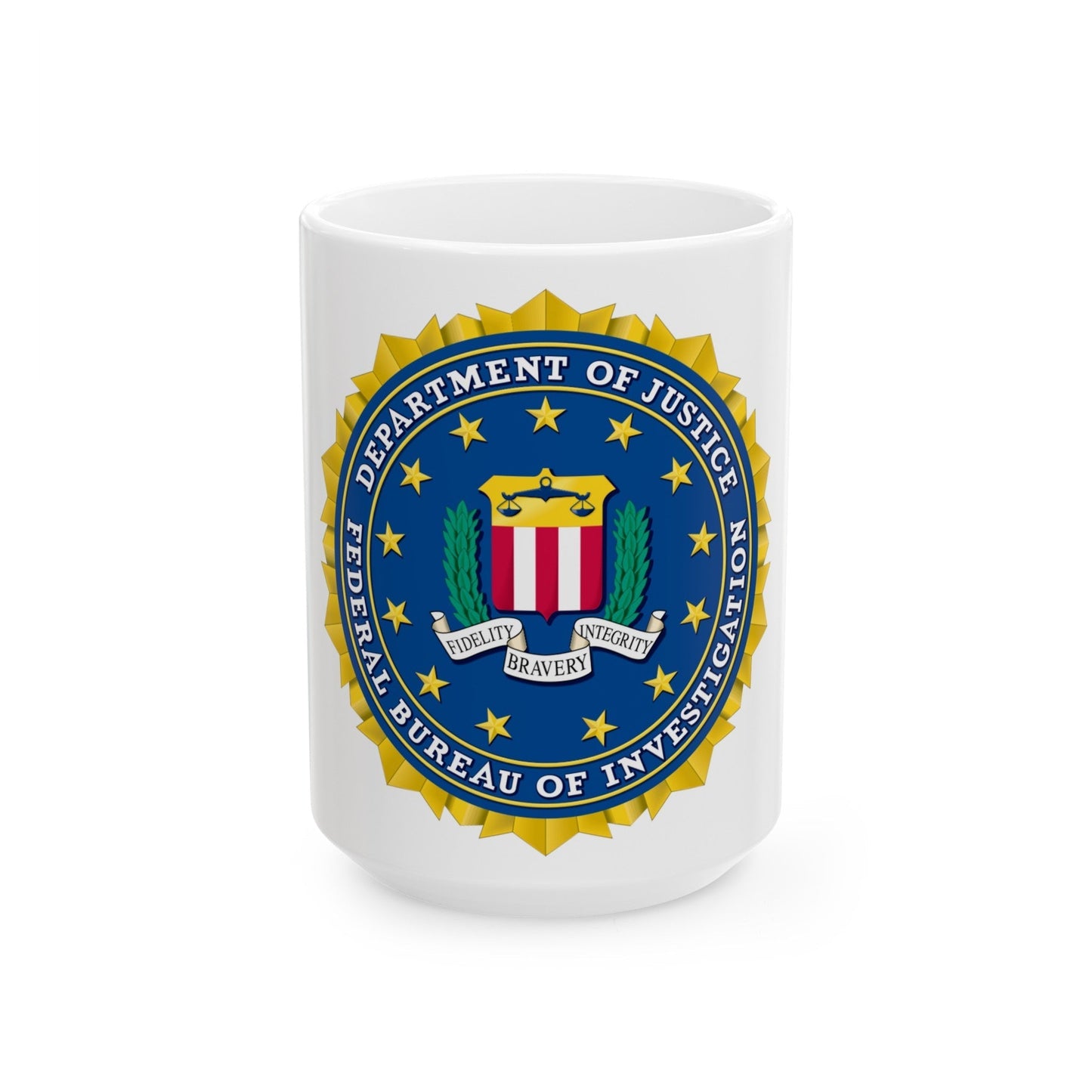 Seal of the Federal Bureau of Investigation - White Coffee Mug-15oz-The Sticker Space