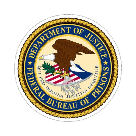 Seal of the Federal Bureau of Prisons - STICKER Vinyl Kiss-Cut Decal 2 Inch White - The Sticker Space