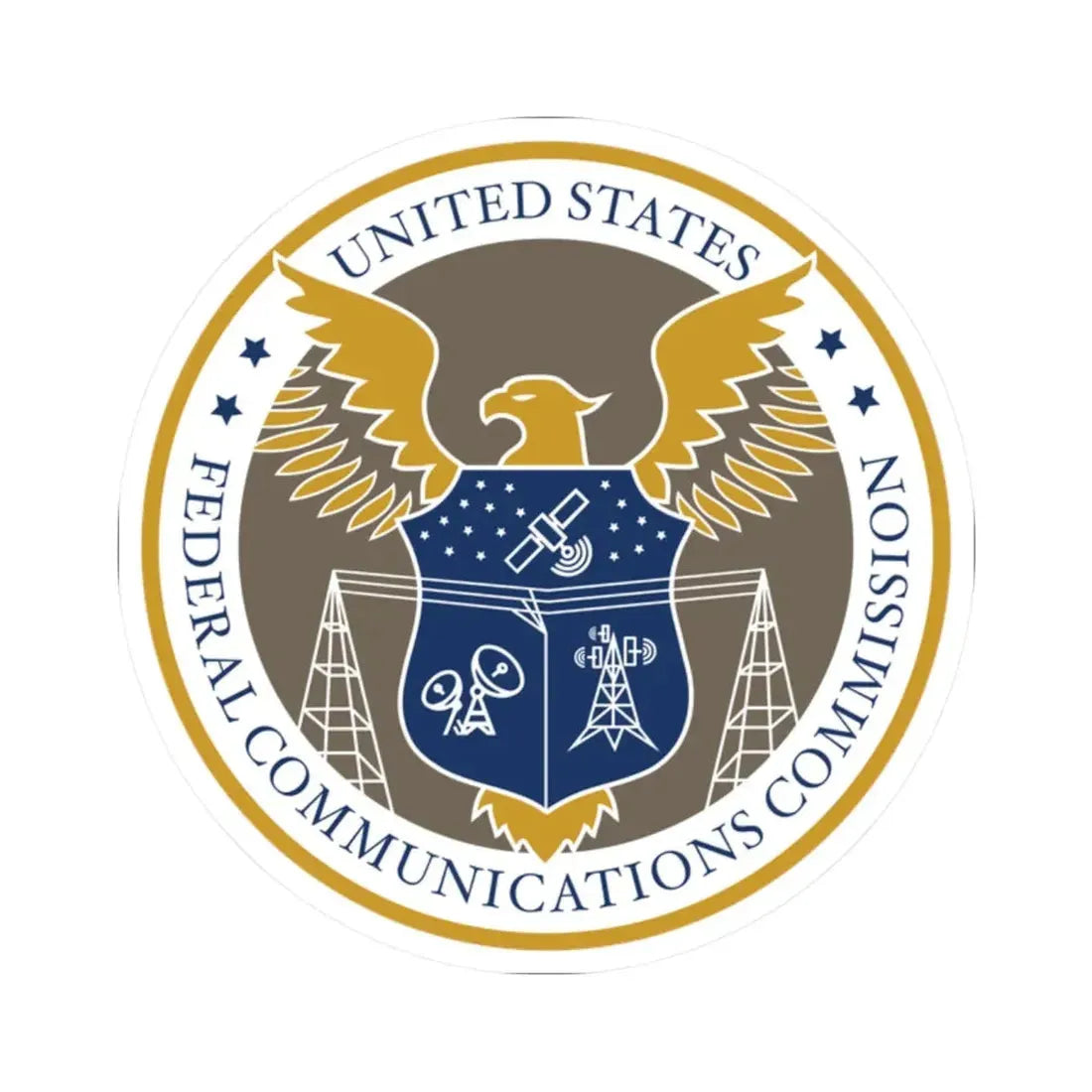 Seal of the Federal Communications Commission (United States) STICKER Vinyl Kiss-Cut Decal 2 Inch White - The Sticker Space