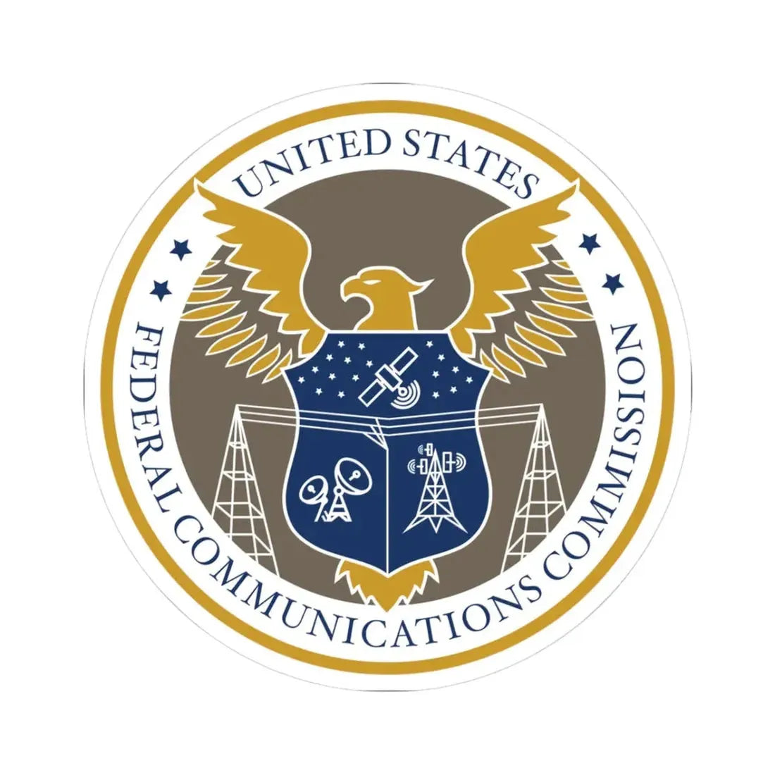 Seal of the Federal Communications Commission (United States) STICKER Vinyl Kiss-Cut Decal 3 Inch White - The Sticker Space
