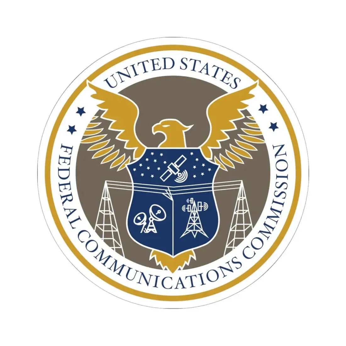 Seal of the Federal Communications Commission (United States) STICKER Vinyl Kiss-Cut Decal 6 Inch White - The Sticker Space