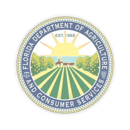 Seal of the Florida Department of Agriculture - STICKER Vinyl Kiss-Cut Decal 2 Inch Transparent - The Sticker Space
