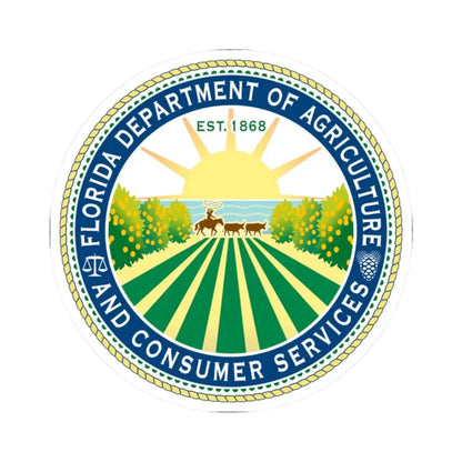 Seal of the Florida Department of Agriculture - STICKER Vinyl Kiss-Cut Decal 2 Inch White - The Sticker Space