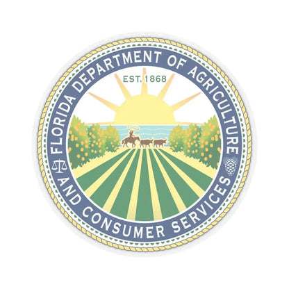 Seal of the Florida Department of Agriculture - STICKER Vinyl Kiss-Cut Decal 6 Inch Transparent - The Sticker Space