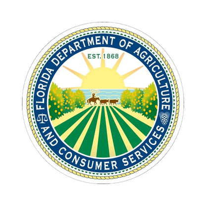 Seal of the Florida Department of Agriculture - STICKER Vinyl Kiss-Cut Decal 6 Inch White - The Sticker Space