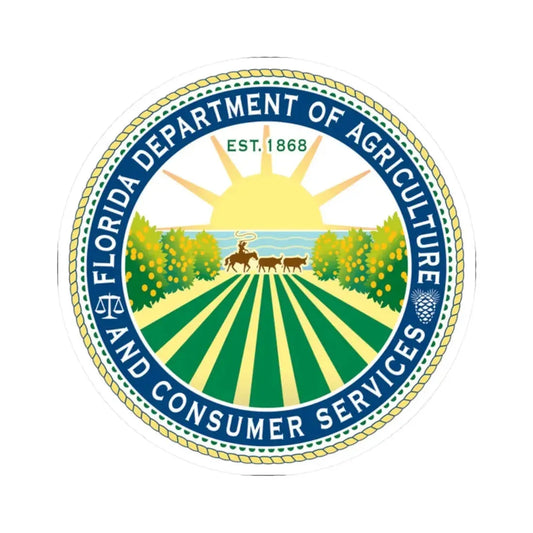 Seal of the Florida Department of Agriculture (United States) STICKER Vinyl Kiss-Cut Decal 2 Inch White - The Sticker Space